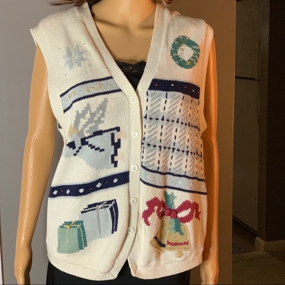 Christmas Sweater Vest SZ L - Picture 1 of 5